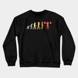 Retro Weightlifting Evolution Gift For Weightlifters Crewneck Sweatshirt